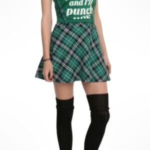 Royal bones by Tripp Y2K Plaid Green‎ Skirt size XL